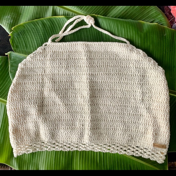 Boho-Chic Cream Crochet Crop Top - Picture 3 of 6